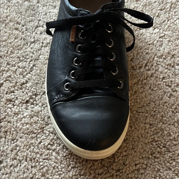 ECCO Soft 7 Women’s Black Leather Lace Up Sneakers Size 8 - Picture 10 of 16
